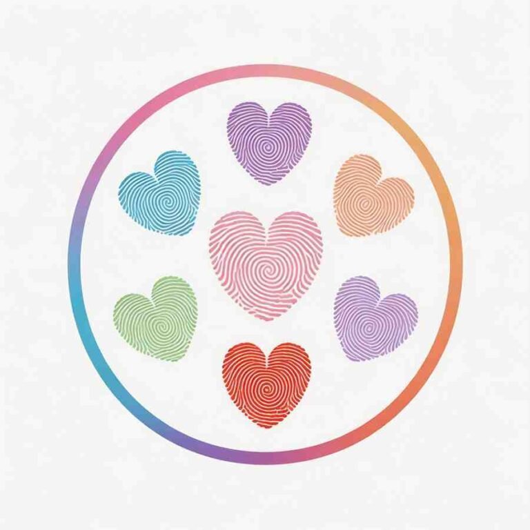 Fingerprint hearts creative friends group DP