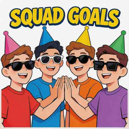 Funny high-five squad goals WhatsApp group DP