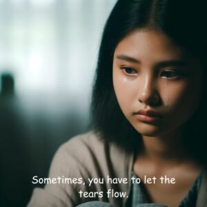 A sad young girl with visible tears, ideal for conveying emotions in sad WhatsApp DP for girls.