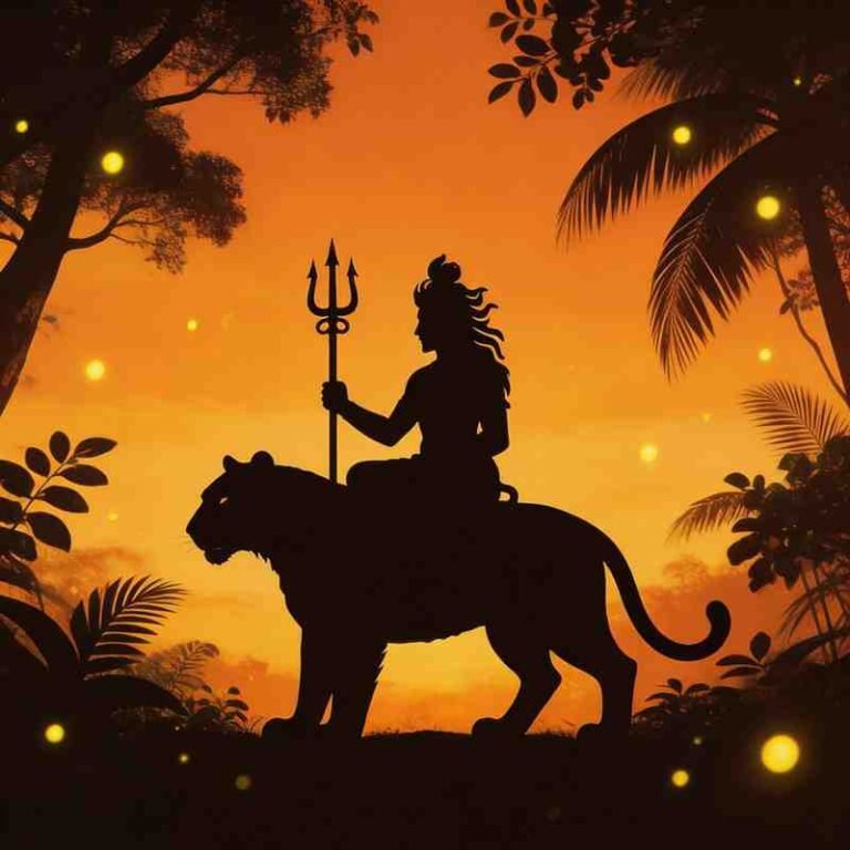 Jungle sunset Shiva silhouette DP for WhatsApp