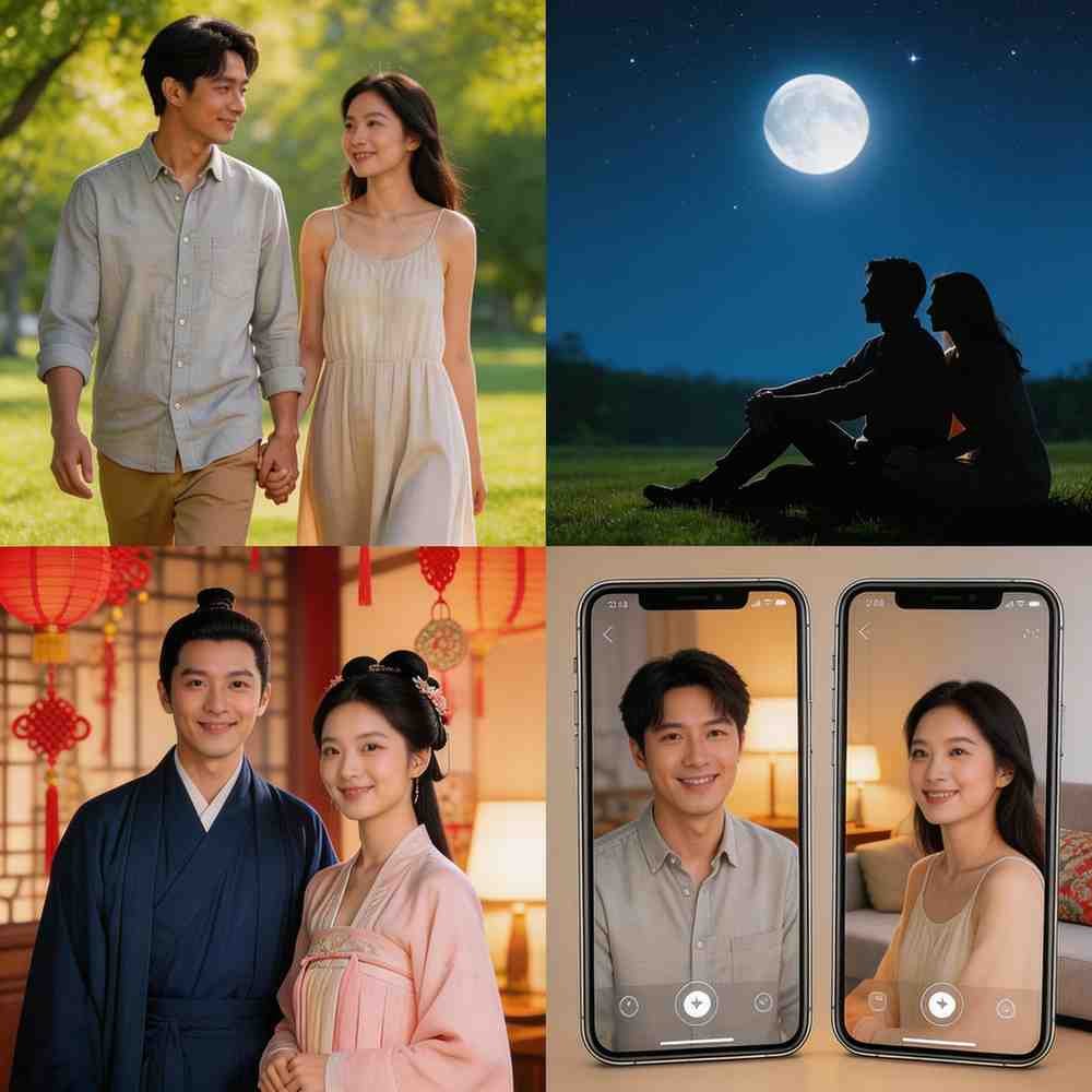 long distance love dp for whatsapp with couple on video call showing emotional connection