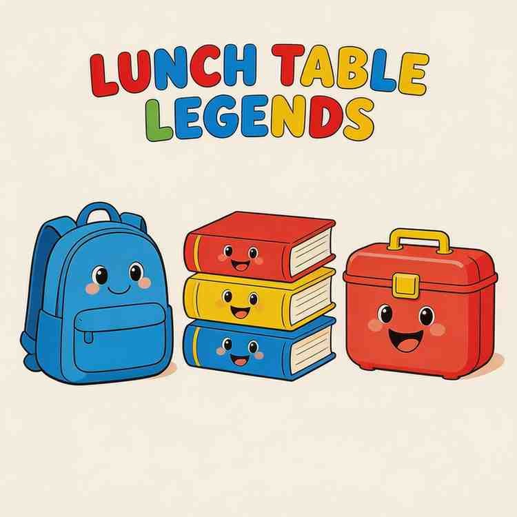 School lunch table legends group icon