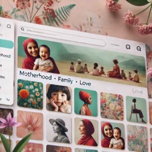 Joyful and colorful DP images of motherhood, family, and love.