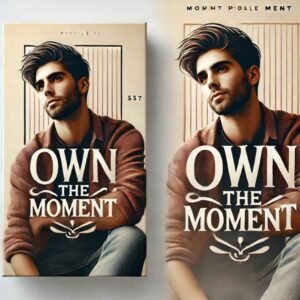Relaxed profile picture of a young man with the motivational quote 'Own the Moment.'