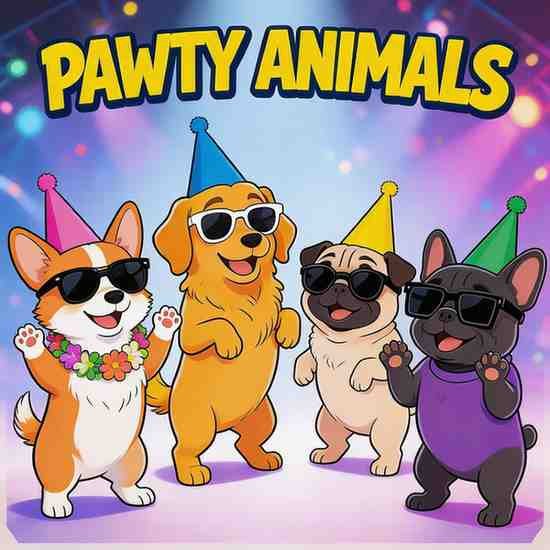 Pawty animals cartoon funny WhatsApp group DP