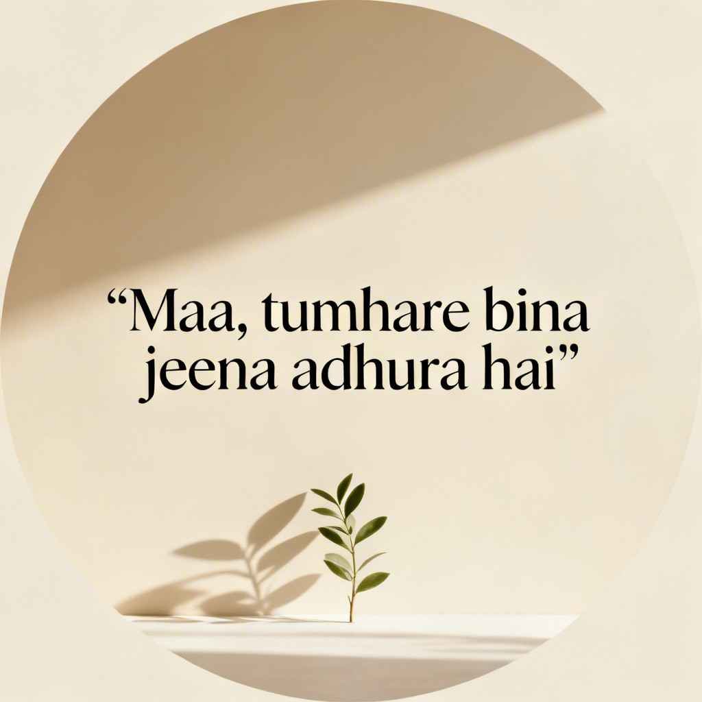 minimal quote-based dp for mother on cream background — maa dp for whatsapp