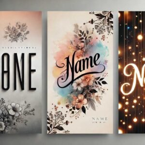 Collage of minimalist, artistic, and thematic a name dp pics.