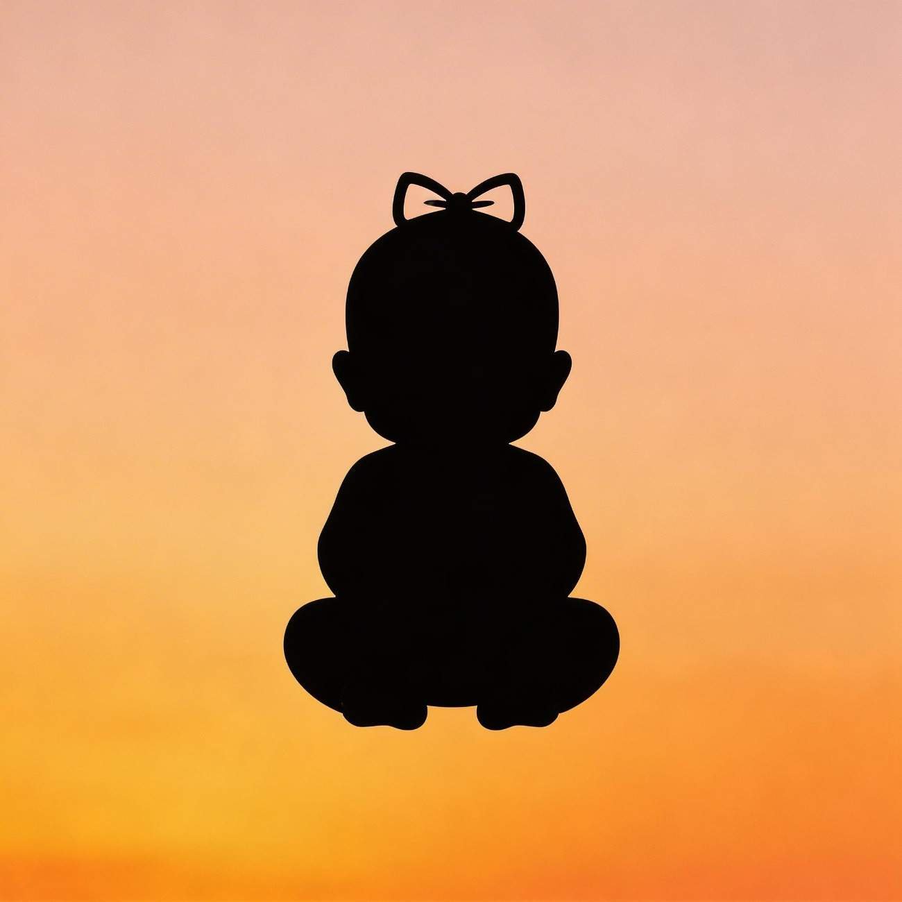 Minimal sunset silhouette baby girl DP