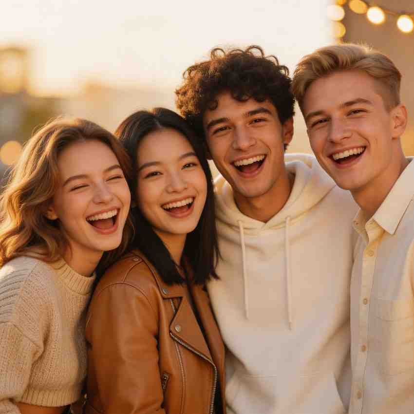 DP for WhatsApp group of friends showing stylish and happy bonding moment
