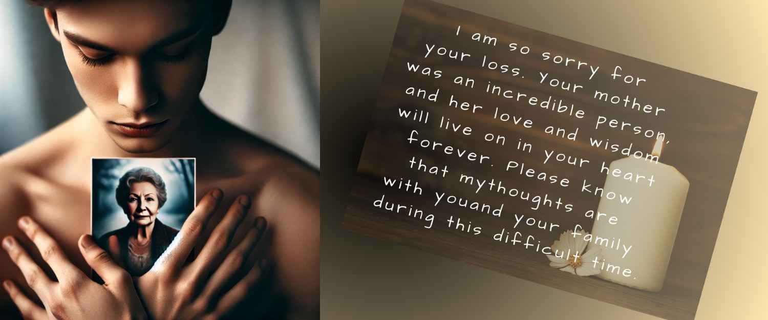 Condolence message for the loss of a mother, expressing sympathy and remembrance.