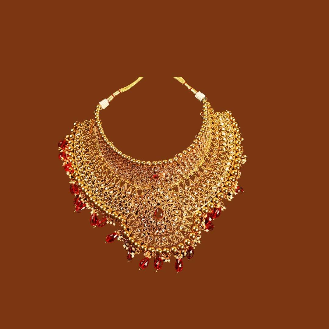 Traditional gold necklace Eid gift for wife