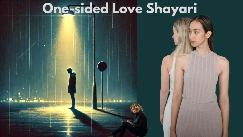 A lonely person standing in the rain under a streetlight, while two women face away—symbolizing emotional distance and unreciprocated love