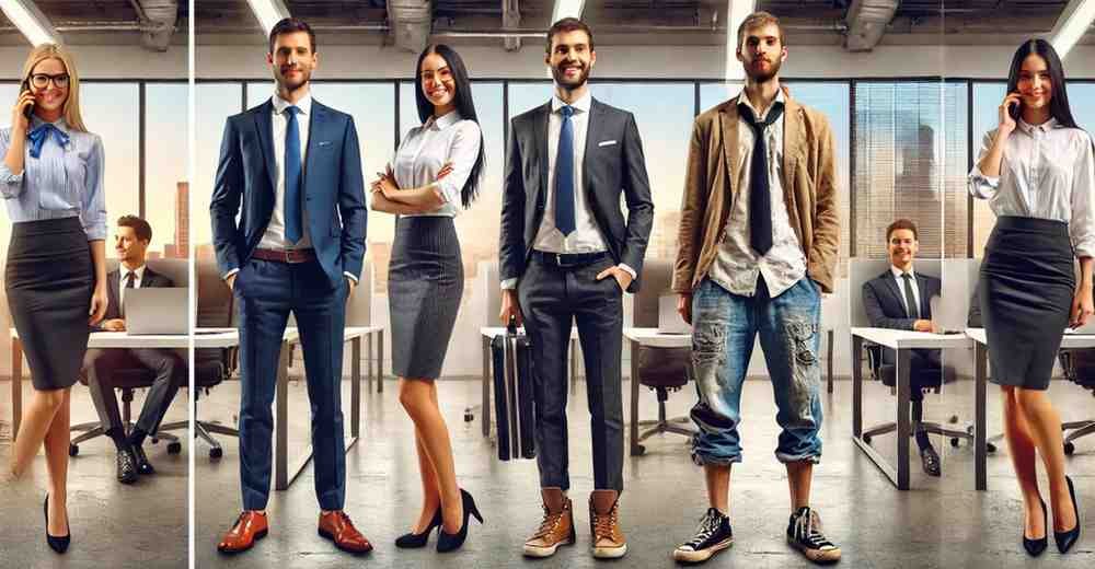 Corporate grooming - Well-dressed vs. poorly dressed professionals.