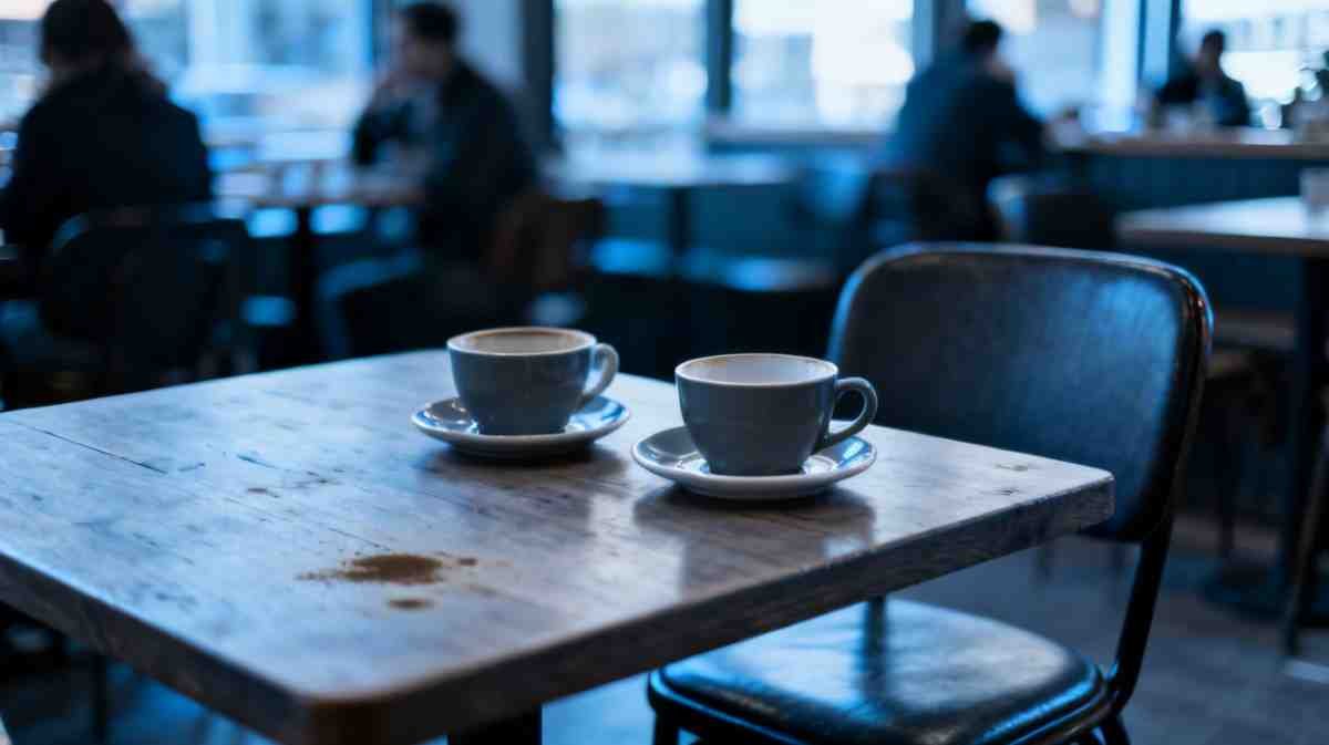 খালি চেয়ার ও কফির কাপ—স্মৃতির ইঙ্গিত