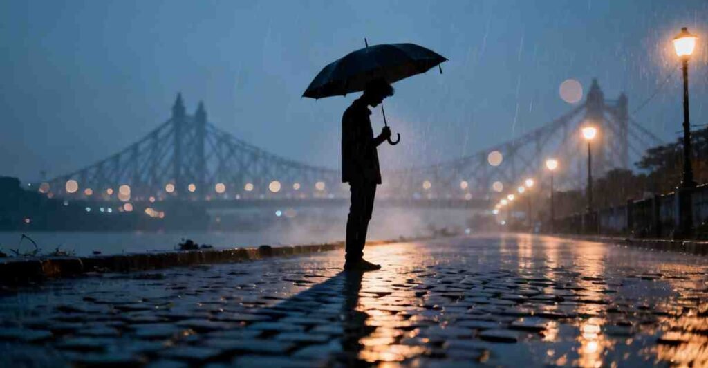 Breakup Quotes in Bengali – বৃষ্টি ভেজা রাস্তায় একা মানুষ, ব্রেকআপের নিঃসঙ্গতার প্রতীক