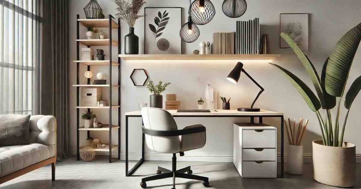 Modern home office with stylish decor