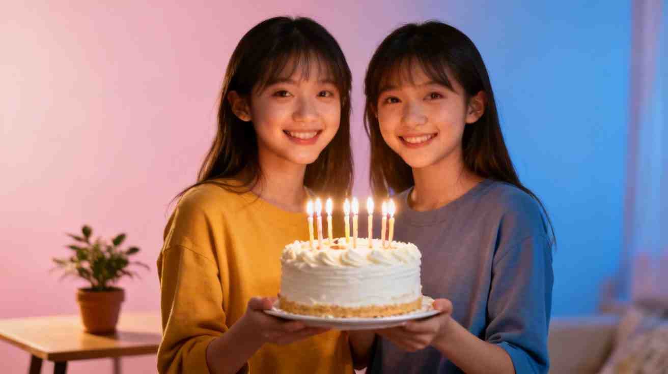 birthday wishes for sister in Assamese celebration with sisters holding birthday cake