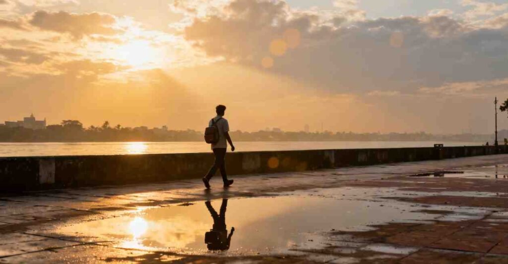 Move On Quotes in Bengali — sunrise walk symbolizing healing and moving forward