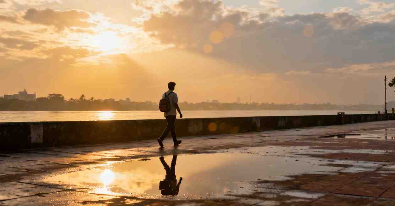 Move On Quotes in Bengali — sunrise walk symbolizing healing and moving forward