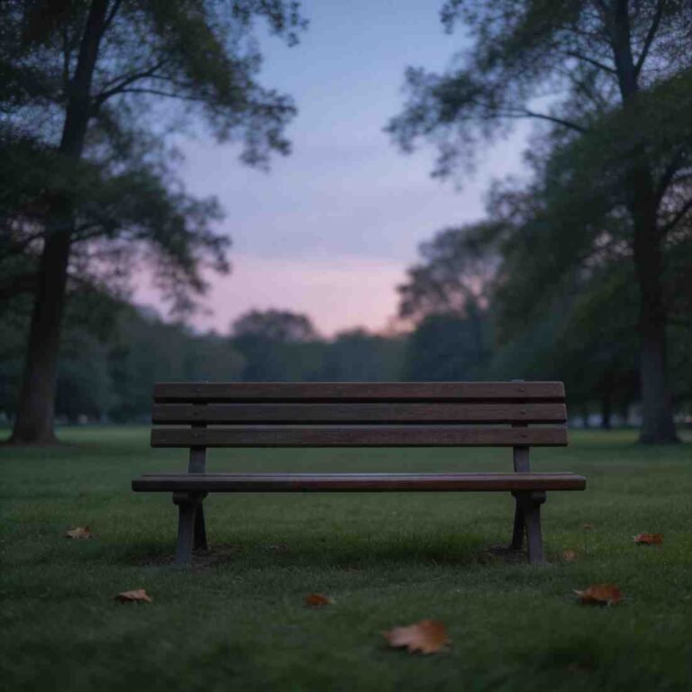 empty park bench at dusk solitude and loneliness