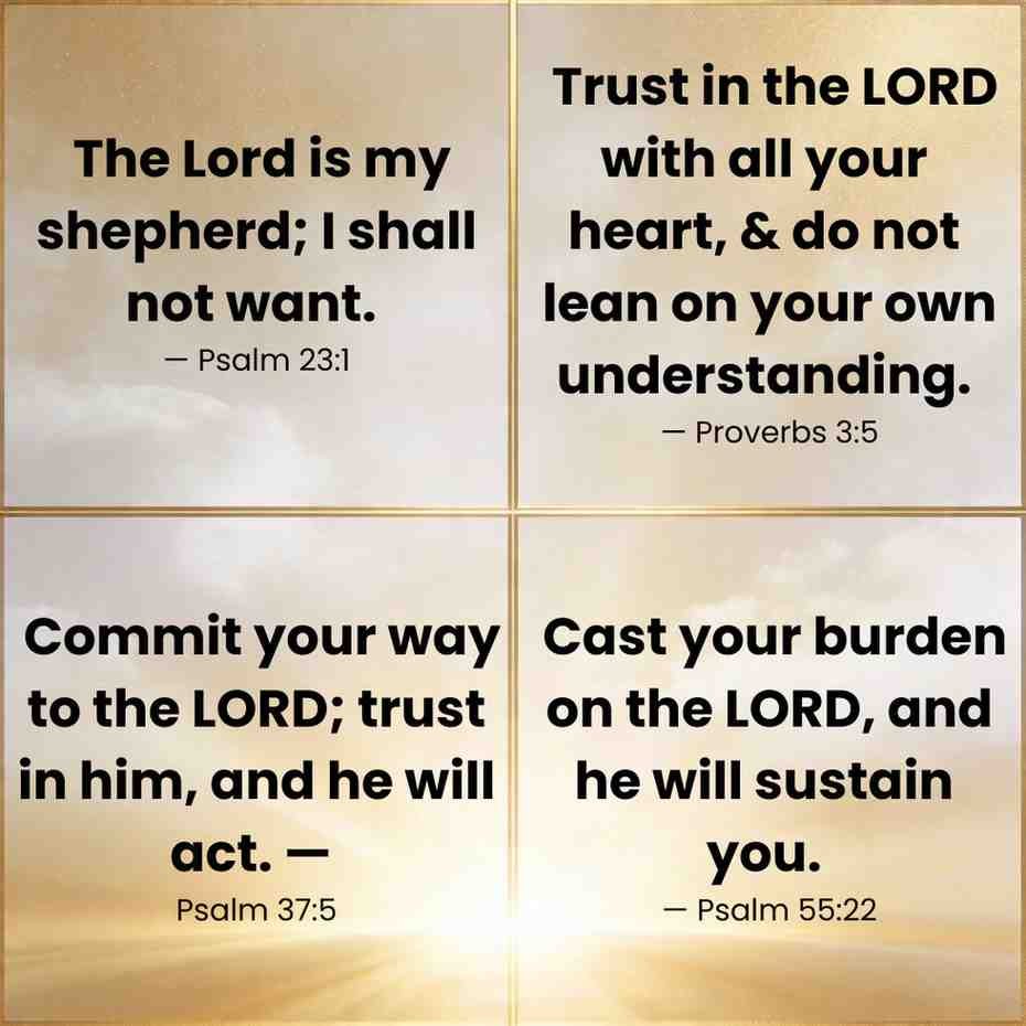 Bible quotes about faith with sunrise background representing trust in God