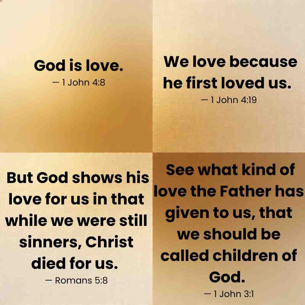 Bible quotes about love with warm golden background symbolizing faith and compassion