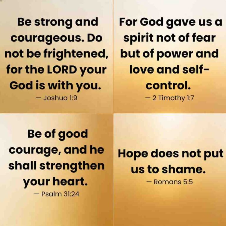 Bible verses about courage and strength with sunrise sky background