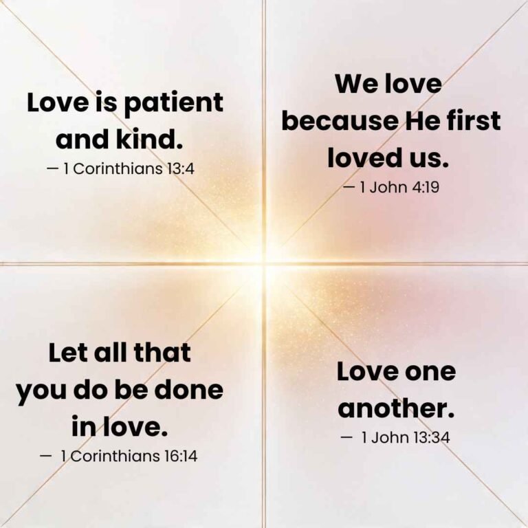 Bible love quotes with warm light background expressing compassion and kindness