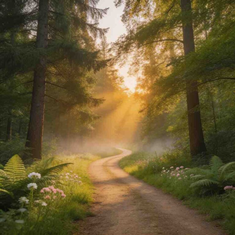 sunrise over a path hope and moving forward