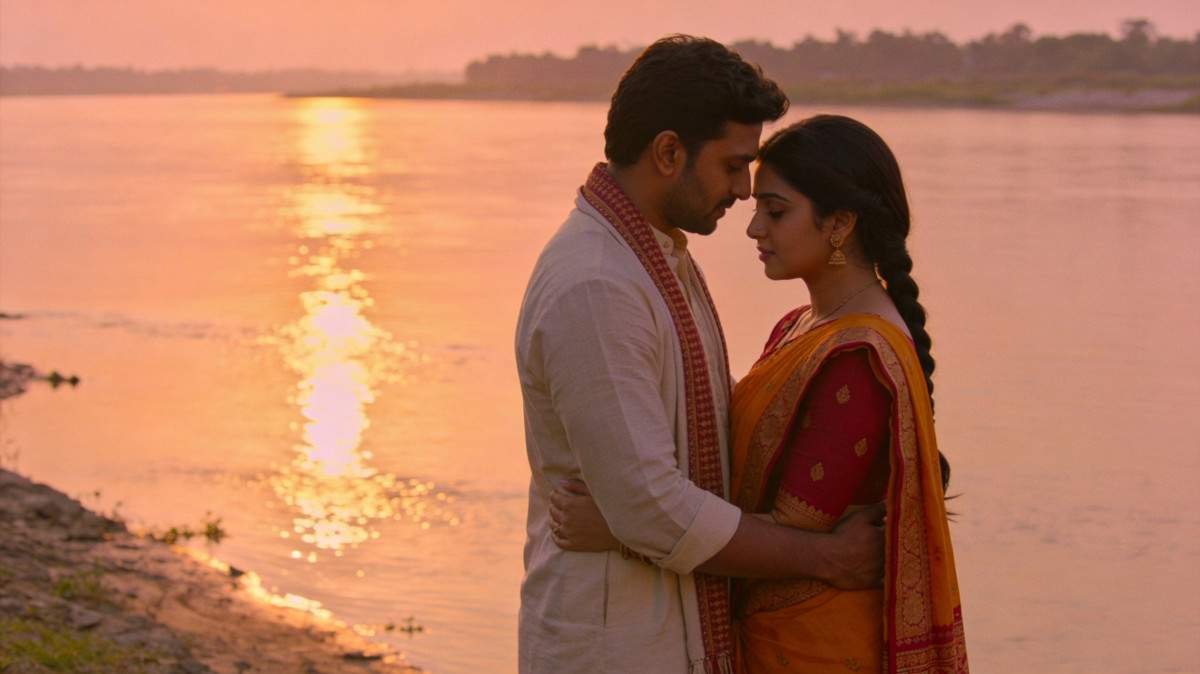 O Priya Assamese song lyrics romantic riverside scene