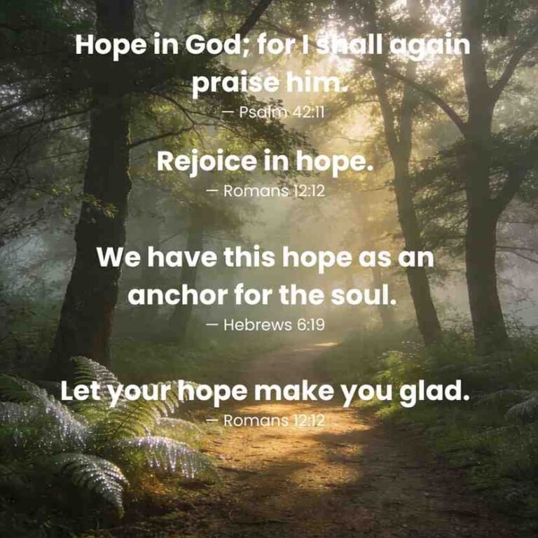 Short Bible quotes about hope with calm peaceful background