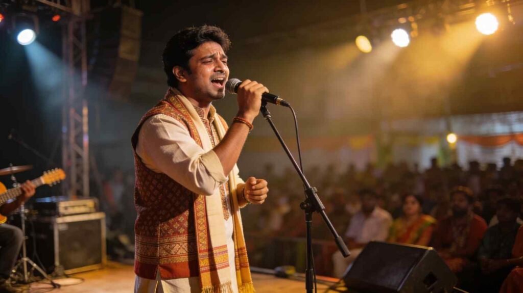 Assamese song lyrics Zubeen Garg live performance on stage with audience