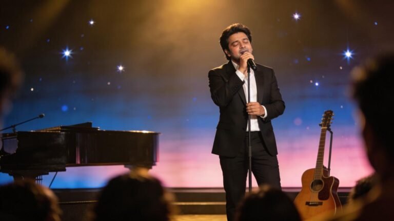 Zubeen Garg singing romantic Assamese song live on stage