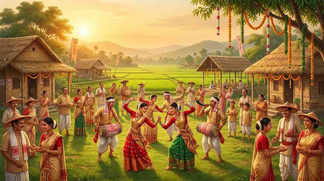 Traditional Rongali Bihu celebration showcasing Assamese culture and heritage