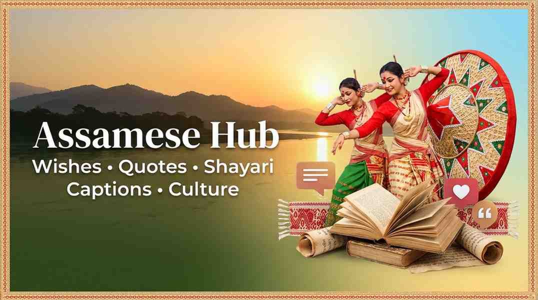 Assamese Hub featuring Assamese wishes, quotes, shayari, captions, culture, Bihu dancers and traditional Assamese heritage