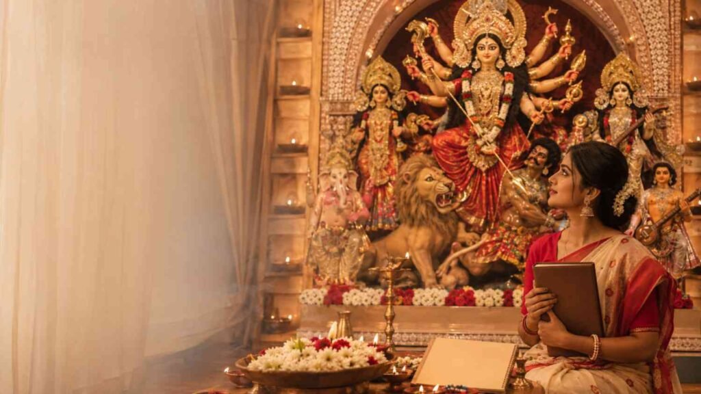 Durga Puja Quotes in Bengali inspired by Maa Durga’s strength, courage, faith and compassion Image Title: Durga Puja Quotes in Bengali