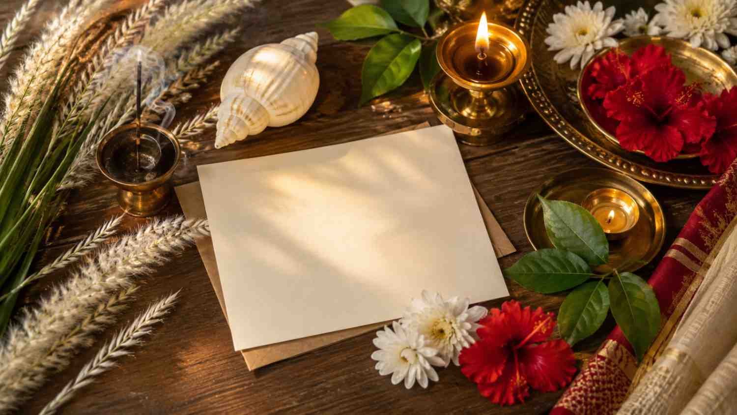 mahalaya wishes flat lay bengali