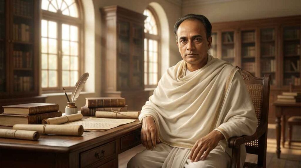 Vidyasagar Quotes in Bengali featured image showing Ishwar Chandra Vidyasagar inspiring education, humanity, and social reform