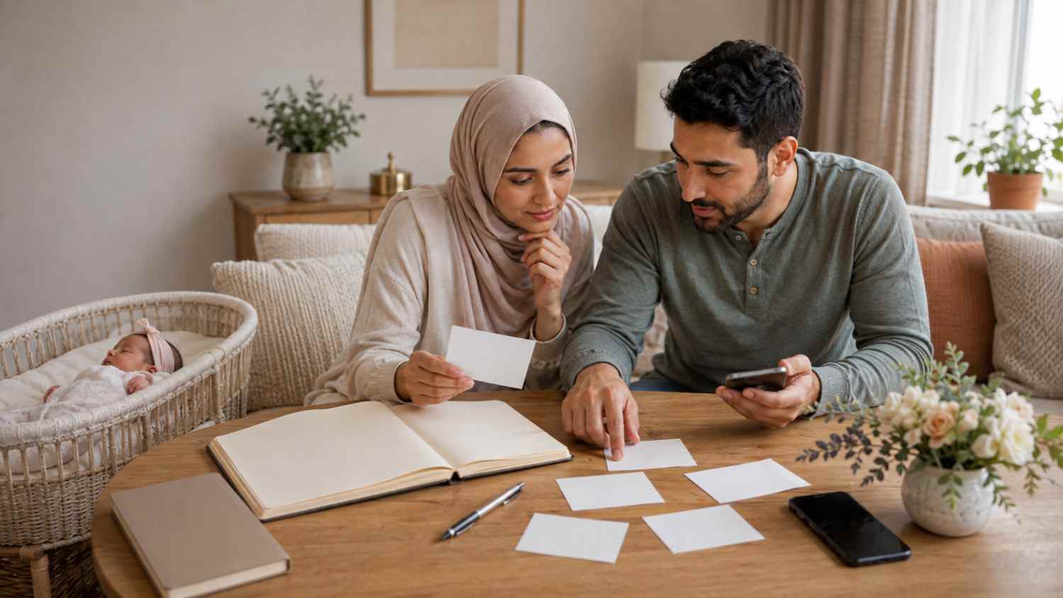 Beautiful Muslim girl names being compared by parents for meaning, pronunciation, spelling, and origin