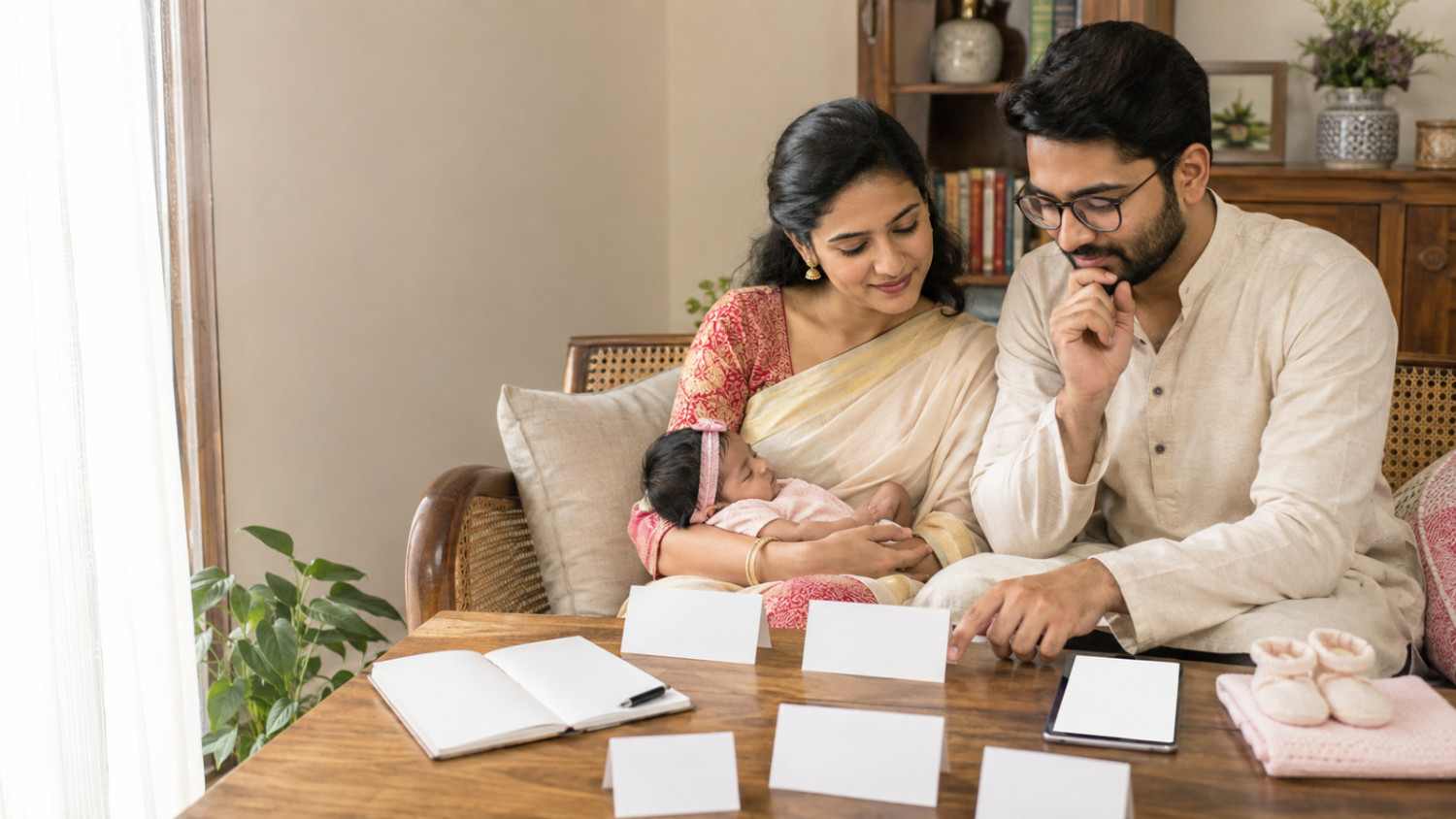 Bengali girl names starting with B – Bengali parents thoughtfully choosing a meaningful name for their baby girl