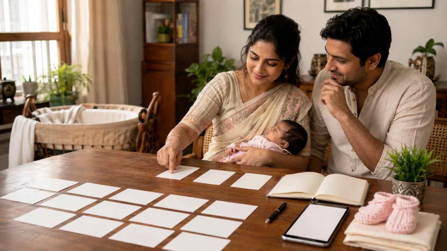 Bengali parents narrowing several baby girl name options to a practical final shortlist