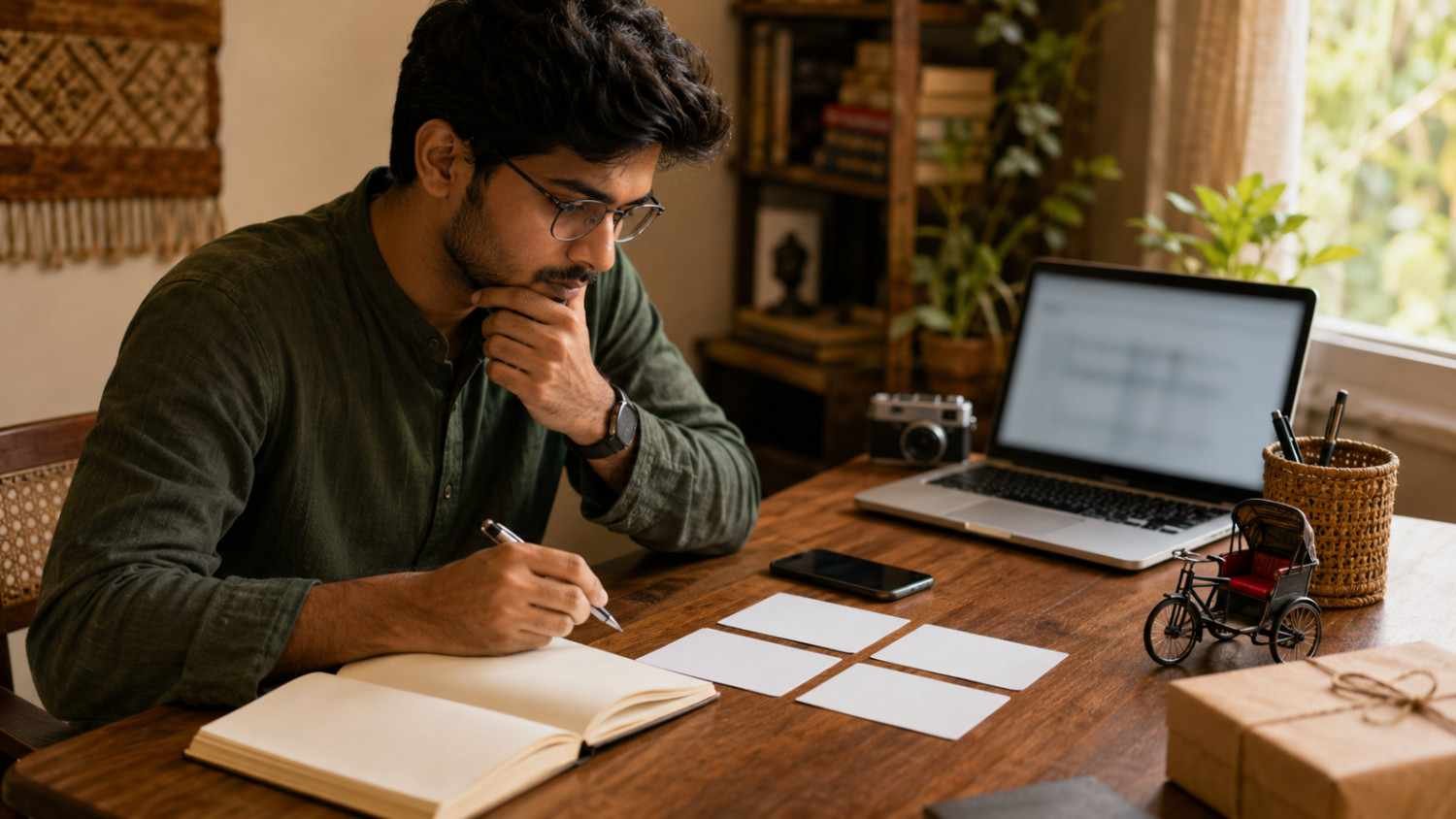 Bengali creator comparing Page name ideas while planning a memorable social media identity
