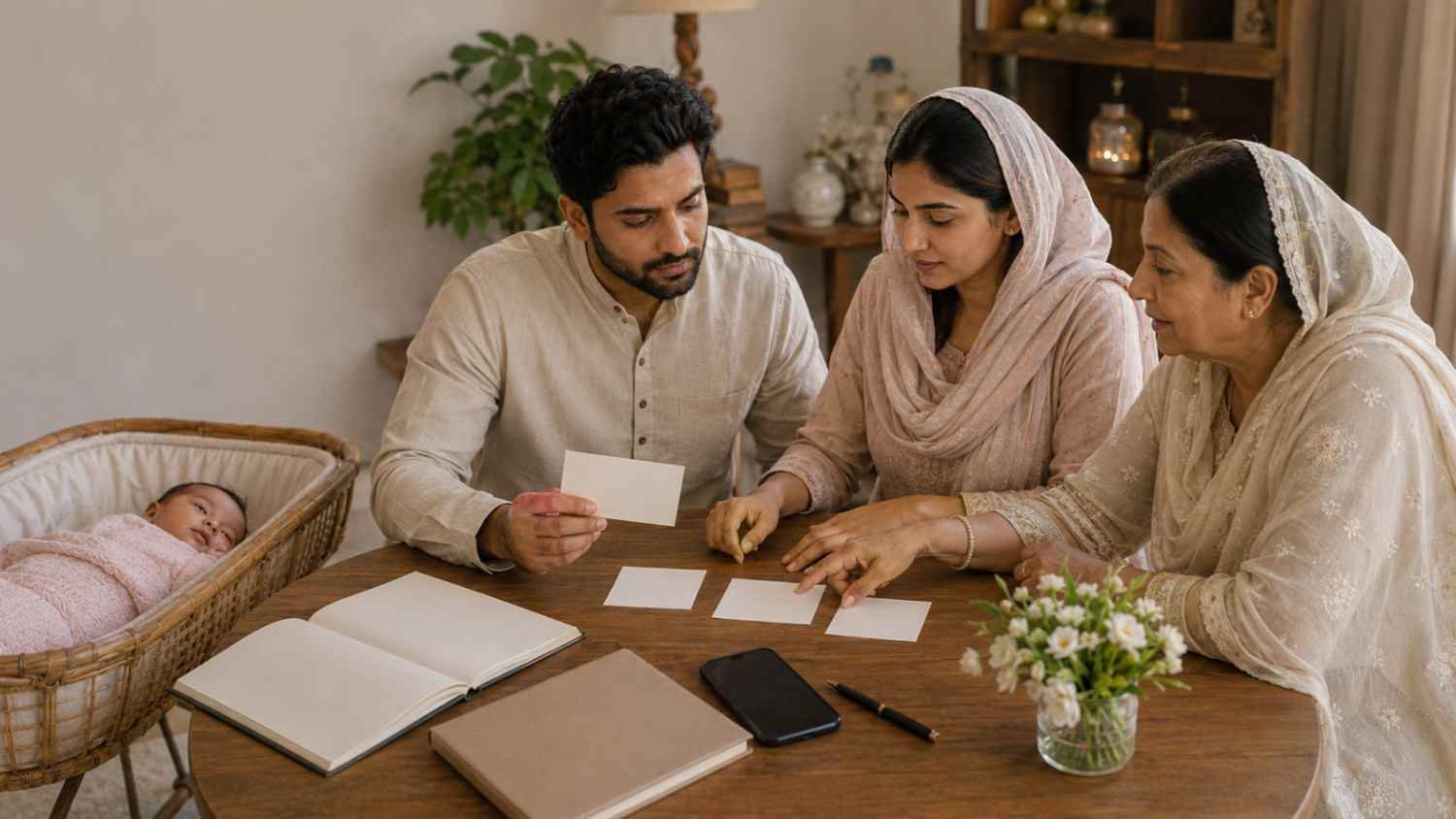 Indian Muslim girl names being shortlisted by parents and grandmother for their newborn daughter