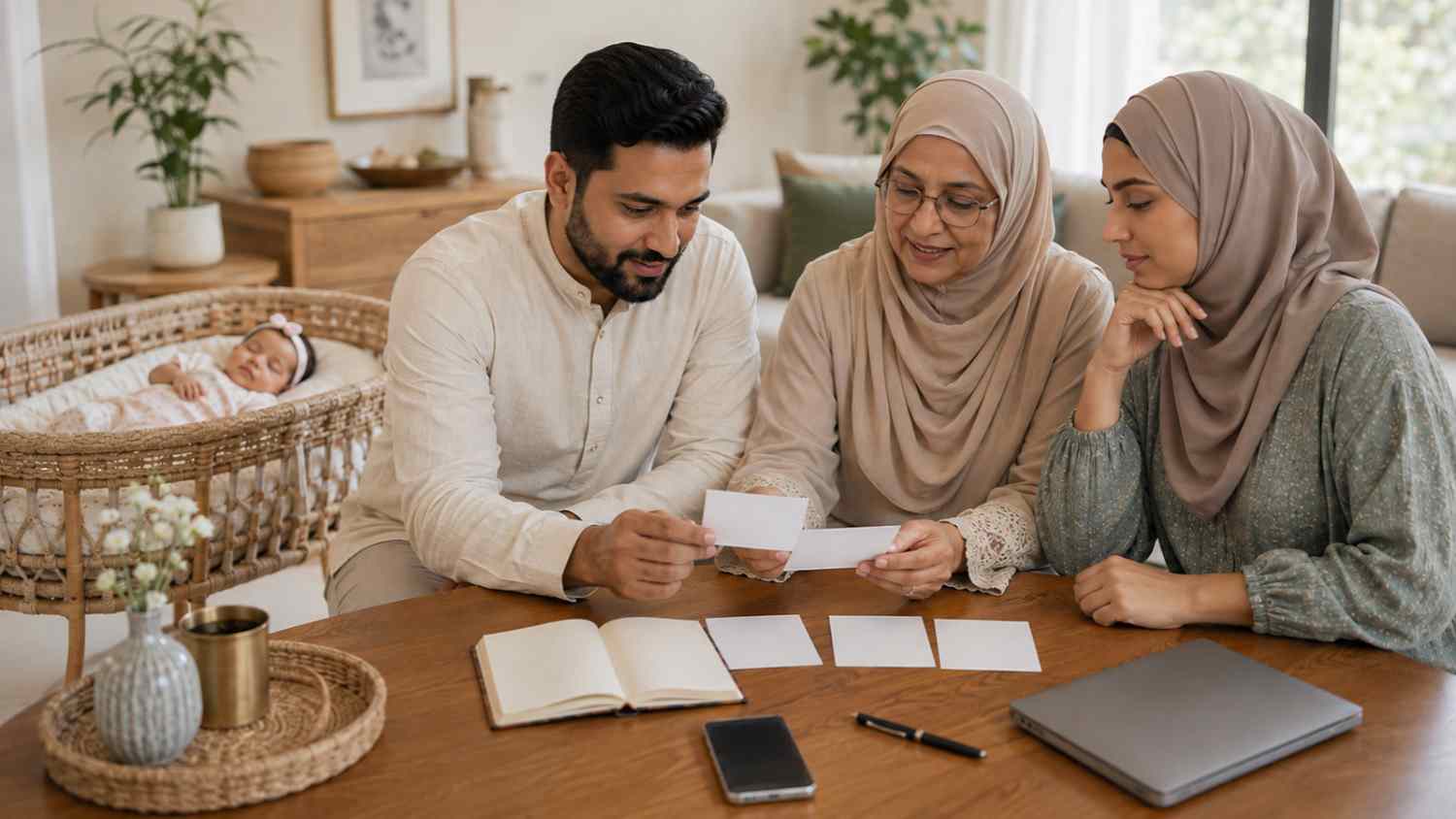 Modern Muslim girl names being shortlisted by parents and grandmother for their newborn daughter