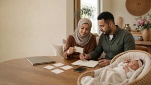 `Muslim baby girl names being shortlisted by parents for their newborn daughter at home`