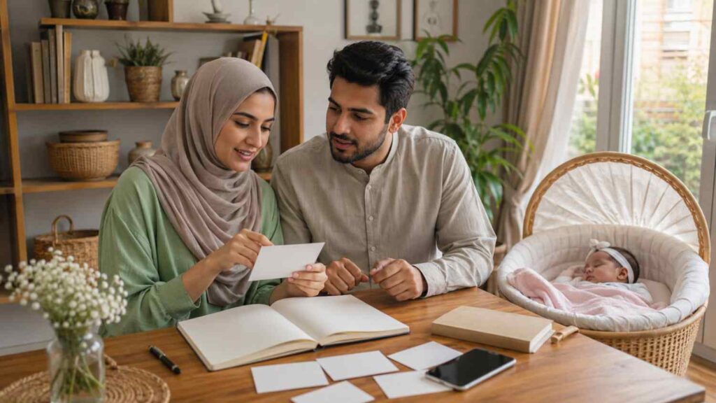 Parents exploring Muslim girl names starting with F while choosing a name for their newborn daughter