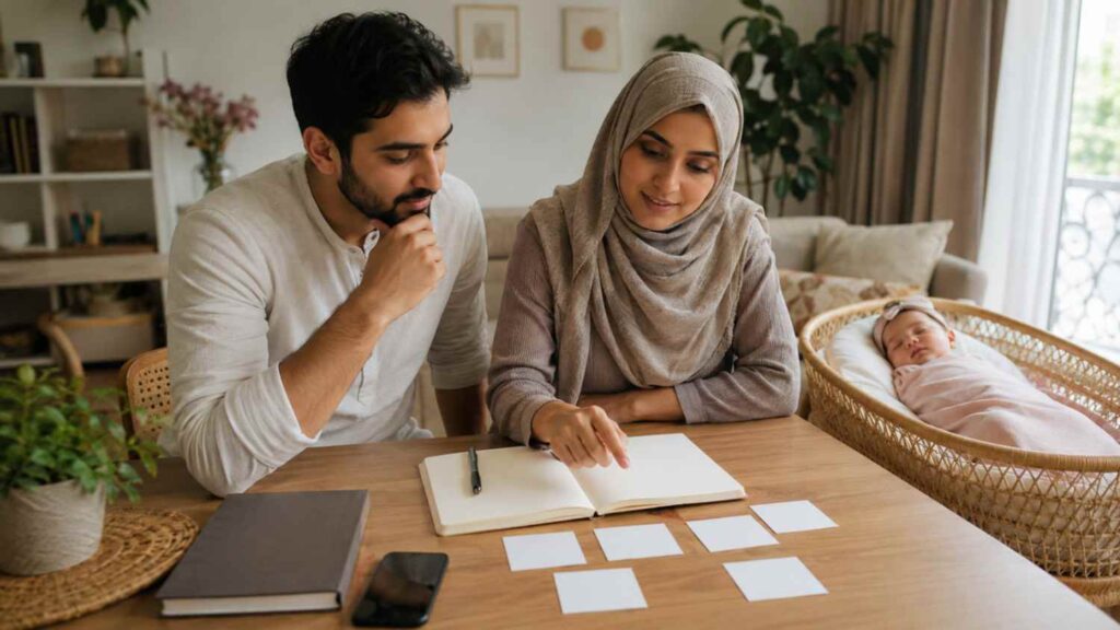 Parents exploring Muslim girl names starting with Sha while choosing a name for their newborn daughter
