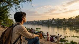 Patriotic Bengali poem – young Bengali man reflecting on homeland beside a river