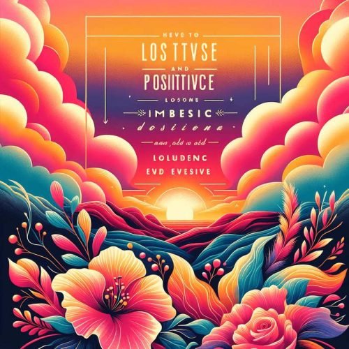 Vibrant illustration of flowers and mountains with motivational quote text overlay for girls.